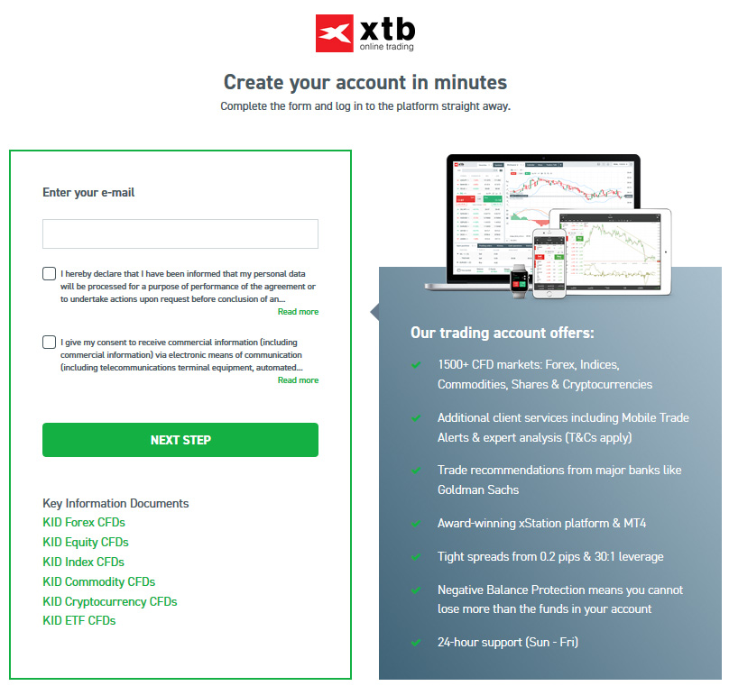 XTB Account Signup