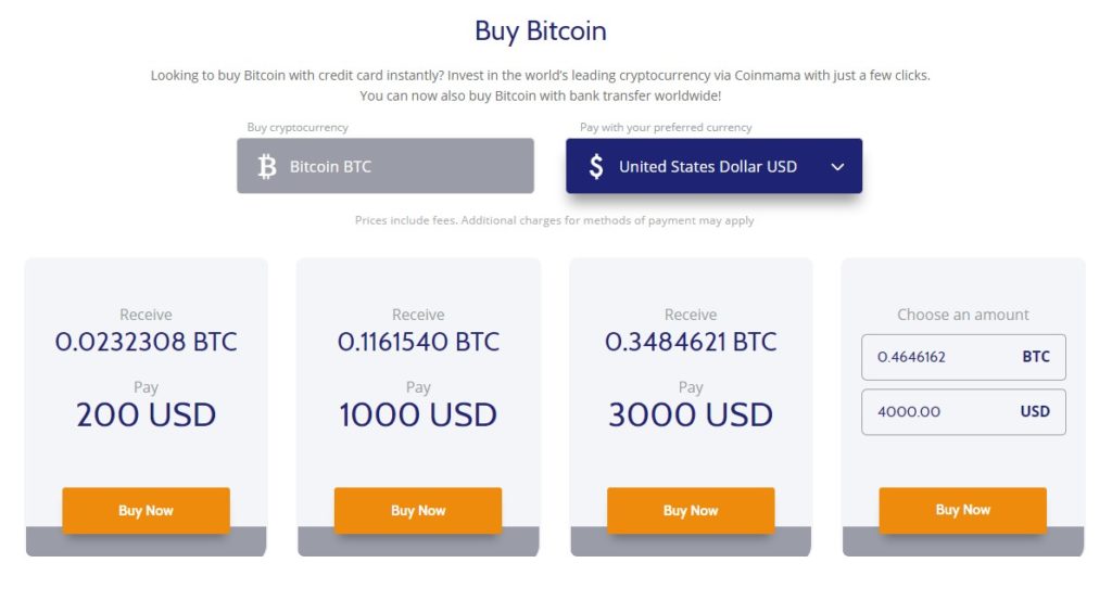 Buy Bitcoin with Coinmama