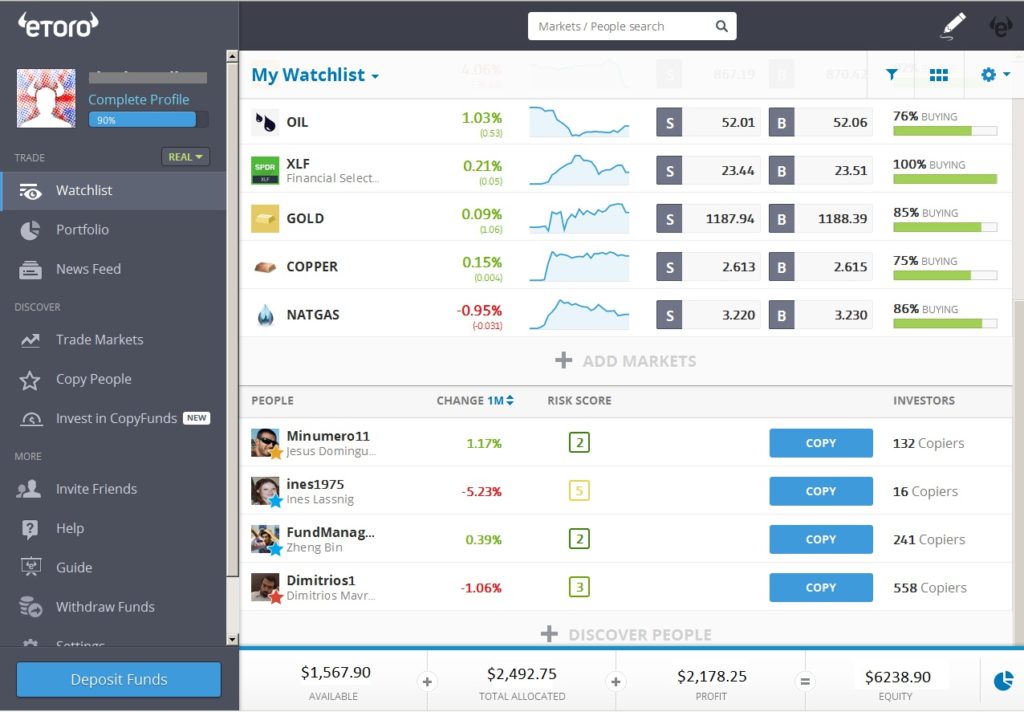 etoro platform interface