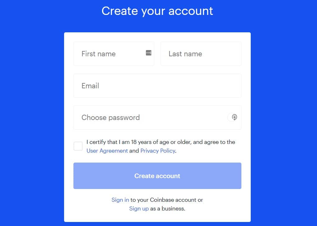 Coinbase account