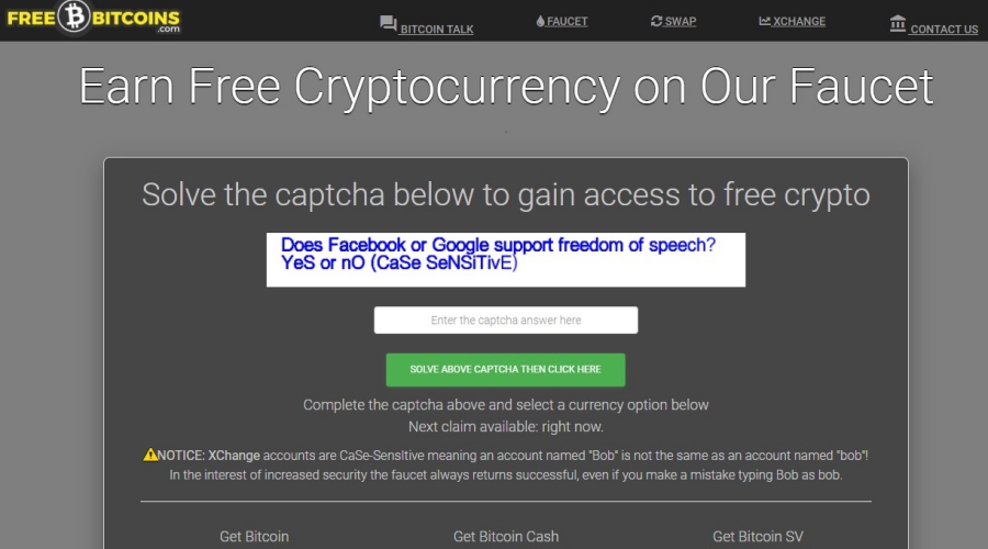 FreeBitcoins.com faucet