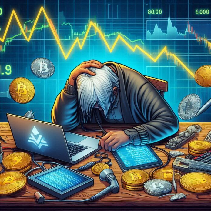 Crypto market at noon Bitcoin and altcoins in a downward trend
