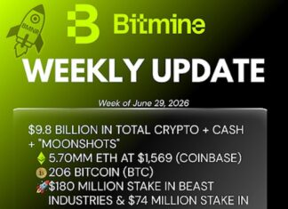 Bitmine Immersion Technologies (BMNR) Announces ETH Holdings Reach 5.70 Million Tokens, and Total Crypto and Total Cash Holdings of $9.8 Billion